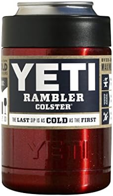 YETI Coolers Custom Rambler Colster Insulated Beverage Holder - Keep your 12 oz (12oz) beer or soda, can or bottle, cold for hours (Red Metallic)