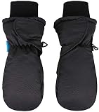 SimpliKids Children's Snow Sports Thinsulate Insulated Waterproof Winter Ski Mittens,Toddler,Black