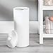 mDesign Free Standing Toilet Roll Holder - Plastic Stand for Bathroom - Space for 3 Rolls - White