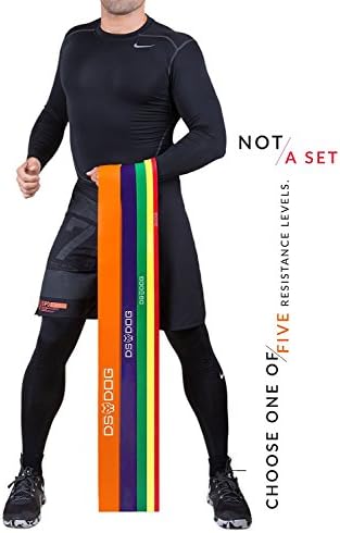 DS DOG Resistance Band Workout Band with 60-150 Pounds in Resistance - Crossfit Pull Up Bands for Home Or Gym - Powerlifting Exercise Bands - Extra Durable Natural Latex - with eGuide - Orange