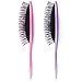 bC BimeTALliC CAble Detangler Brush for Wet & Dry Hair Rubberized Grip Soft Bristles Ideal, 2 Pieces, Purple/Pink