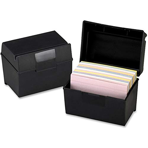 Plastic Index Card Holder, Flip Top File Box Holds 300 3 x 5 Cards