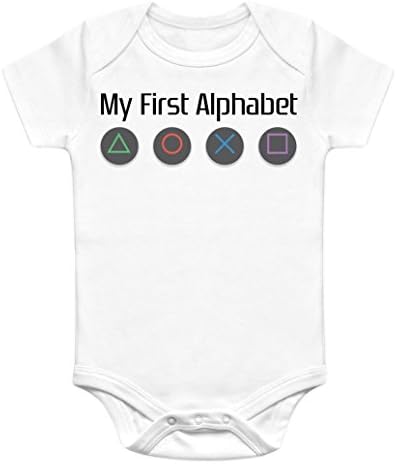 Nerdy Onesies Unisex Baby "My First Alphabet" Playstation Onesie