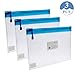 Zipper File Bags,izBuy 3Pcs Clip-on Zippered Waterproof PP Storage Bags with Small Label Pocket Organizer for Term Papers, Document, Newspapers, Business Receipts, Magazines Clip and More! (3pcs)