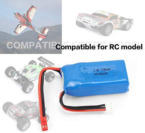 fghdfdhfdgjhh 2pcs 7.4V 1100mAh 25C 2S Lipo Battery J Plug Rechargeable Fit for A949 A959 A969 A979 RC Car Airplane Drone