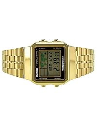Tono dorado de los hombres CASIO mundo Tiempo Acero Inoxidable Reloj a500wga-1