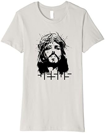 Women's Jesus face t-shirt XL Silver