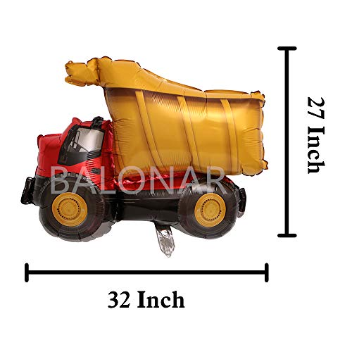BALONAR 7PCS Train Ambulance Police Car School Bus Fire Truck Tank Foil Balloons Vehicles Balloons for Child Birthday Party Supplies Cute Baby Shower Decorations