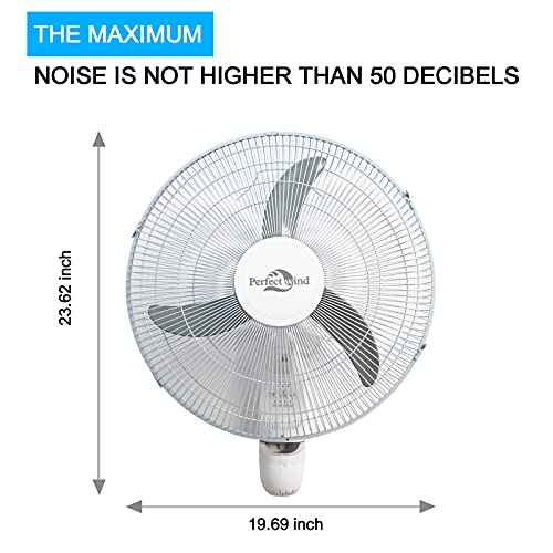16/18Inch Wall Mount Fan With Remote, Mountable Oscillating Fan