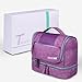 Travel Hanging Toiletry Bag, Portable Waterproof Cosmetic Travel Bag with Hanging Hook Dry and Wet Depart for Men, Women(Purple)