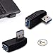 SinLoon USB 3.0 Adapter 90 Degree, Super Speed USB 3.0 Vertical Left Angle and Right Angle Adapter USB 3.0 Male to Female 90 Degrees dapter Coupler Connector 2-Pack (Black)