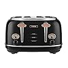 Tower Bottega T20017 4 Slice Stainless Steel Toaster with Variable Browning Control, Defrost and Reheat Settings, Black…