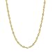 2.7mm 14k Yellow Gold Plated Twisted Singapore Choker Chain Necklace, 16 inches