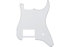 ROZILO 11 Hole ST/Strat Style One Humbucker Guitar Pickguard For USA/Mexico Fender Tom Delonge Strat Electric Guitar White 3Ply