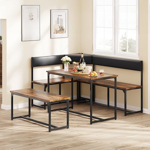 DWVO 3-Pieces Dining Room Table Set for 4 People
