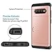 SAMONPOW Case for Galaxy S10 Plus Case Hybrid Galaxy S10 Plus Wallet Case Dual Layer Protective Shell Hard PC Soft TPU Bumper Credit Cards Slot Cover for 2019 Galaxy S10 Plus 6.4 inch Rose Gold