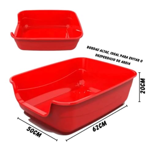 Caixa De Areia Para Gatos Caixona Extra Grande 62x50 Bandeja Sanitário Higiênico Banheiro Desmontável Facil Limpeza Confortável