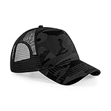 Beechfield Retro Camouflage Snapback Trucker Cap (One Size) (Midnight Camo)