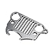 AUXMART Key Chain for Jeep Grill with Bottle Opener Heavy Duty Laser Cut 304 Stainless Steel Keychain for Jeep Wrangler Accessories Enthusiasts (Silve)