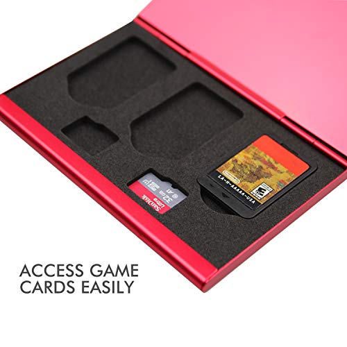 OLCLSS Game Cards Case for Nintendo Switch Suitable for Micro SD Nintendo Switch Cards Made by Thin Aluminum Game Storage Card Holder Box 10 in 1 Black