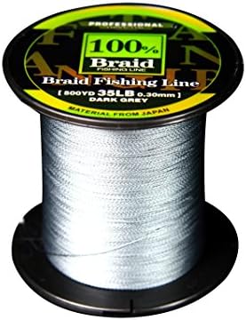 Fargiant 450M/500Yards 100% PE Dyneema Multifilament Strong Professional Braided Fishing Line 20LB-50LB (Grey, 35LB)