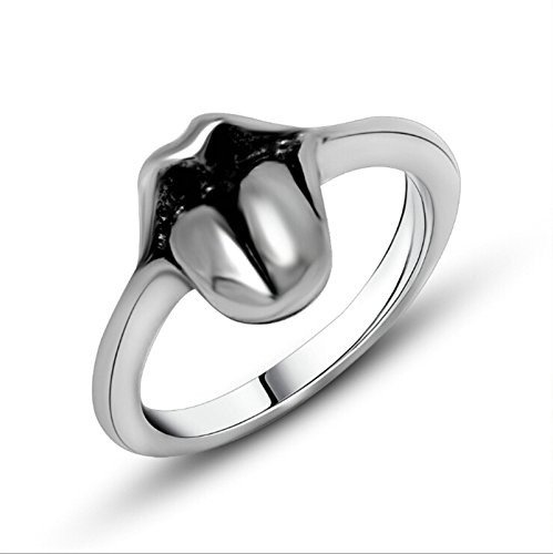 Beydodo Stainless Steel Rings for Mens and Womens Ring Bands Maveric Lip Tongue Bands 9MM Size 6