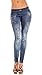 ZIOOER Women's Fitness Yoga Sport Pants Imitated Jeans Stretch Ankle Leggings