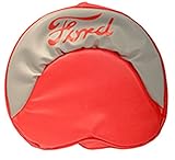 R4536 Ford Tractor Pan Seat Cover Cushion Gray and Red with Red Ford Logo - 19 Inches - Made in the USA