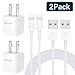 MFi Certified iPhone Charger 2-Pack Lightning Cable Charging Cable and USB Wall Adapter Plug Block Compatible iPhone X/8/8 Plus/7/7 Plus/6/6S/6 Plus/5S/SE/Mini/Air/Pro Cases.