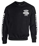 HARLEY-DAVIDSON Men's Lightning Crest Fleece Pullover Sweatshirt, Black