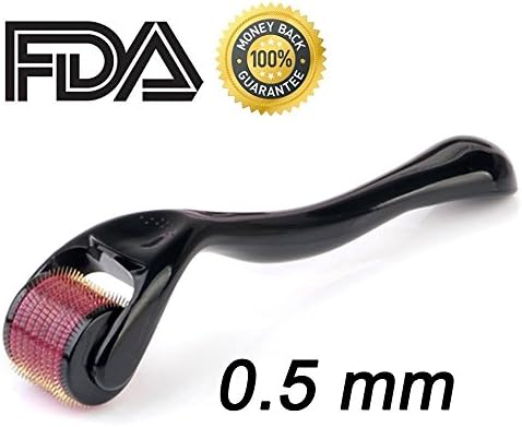 EZ Skincare Derma Roller for Skin Care [540 Titanium Micro Needling 0.5mm Instrument] For Exfoliation and Glow Skin With Storage Case