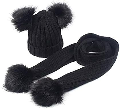 Happyjiu Kids Boys Girls Hat Scarf Set Warm Winter Snow Knit Beanie Skull Cap