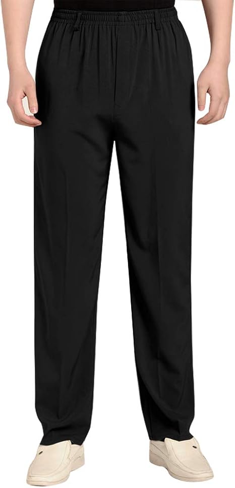 IDEALSANXUN Menâs Thin Elastic Waist Senior Loose Pant at Amazon Menâs Clothing store