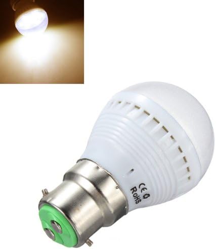 B22 2.5W Warm White 7 SMD 5050 LED Light Bulb Lamp 110-240V.