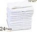 MAGTEX White Salon Hand Towels Bulk (24 Pack,16x27 Inches) 100% Cotton, Quick Dry Easy Care - Non-Bleach Proof - Fade, Shrink Proof - Multipurpose & Durable Bath Hand Towels