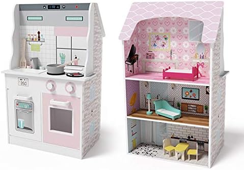 cocina y casa de muñecas 2 en 1