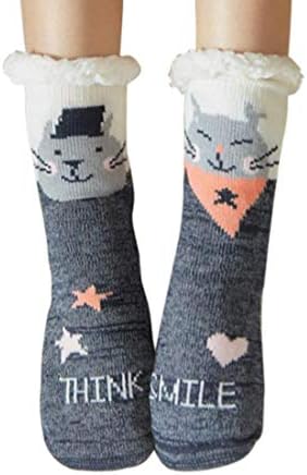 Women's Super Soft Warm Fleece Lined Slipper Socks Snowflake Knee High Winter Home Socks