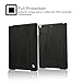 Jisoncase JS-ID6-04A10 Vintage Genuine Leather Smart Cover Case for iPad Air 2 and iPad Air, Black