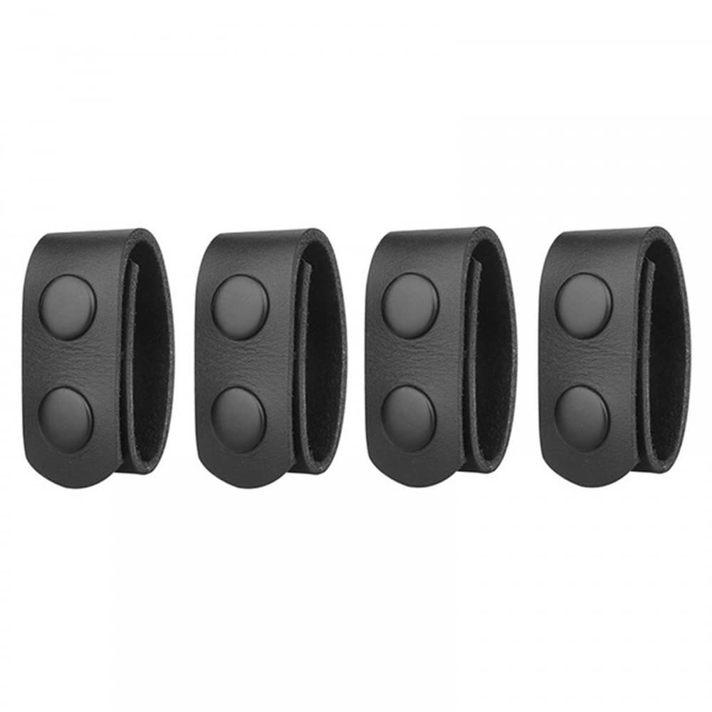 DONGKER 4Pcs Belt Keepers, PU Leather Duty Belt Keeper With Double Snaps Fit 2-2¼ Inch Tactical Belt