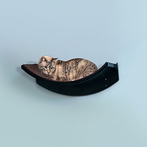 The Refined Feline Lotus Leaf Cat Shelf, Modern Sturdy Curved Design
