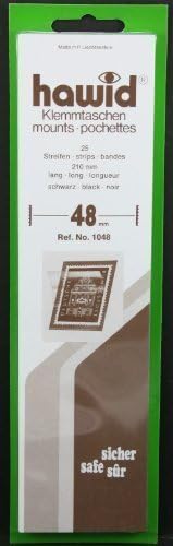 25 Hawid 210x31mm stamp mount strips - Black by Hawid