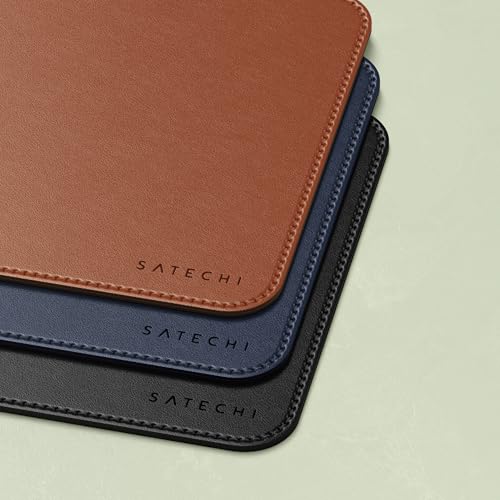 Satechi Vegan-Leather Mouse Pad - Ergonomic Mouse Pad, Reversible, Scratch and Water Resistant, Easy to Clean - Desk Mouse Pad for Office and Home, 24.9 cm x 19.05 cm x 0.36 cm – Brown