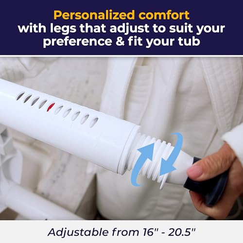 Drive Medical RTL12505 Handicap Bathroom Bench with Back and Arms, White