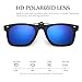 WELUK Polarized Clip On Flip Ups Sunglasses Wayfarer Style TR90 Frame UV400 Driving (Dark Blue, 60)