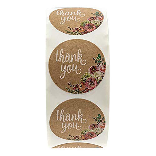 500Pcs / Roll Floral Decorative DIY Holiday Paper Self Adhesive Sticker Wedding Thank You Gift Wrapping Label Seal