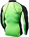 TSLA Men's UPF 50+ Mock Long Sleeve Compression Shirts, Athletic Workout Shirt, Base Layer for Water Sports, Zero Block Top Black & Neon Green, Large