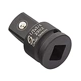 Sunex 2302, 1/2 Inch Drive, 1/2" Female x 3/4" Male Impact Adapter, Cr-Mo Steel, Ball Detent, Tapered Square End, Meets ANSI Standards