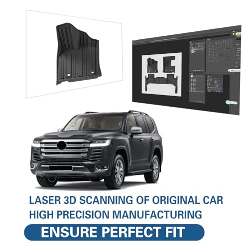 beyond self TPE All Weather Car Floor Mat For Land Cruiser LC300 2022-2025 7Seats Protector Passenger Seat With Fire Extinguisher Car Mats Floor Waterproof LC300 Interior Accessories