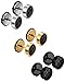 Jstyle Jewelry Stainless Steel Stud Earrings for Men Women Cool Ear Piercing Plugs 18G Carbon Fiber 3 Pairs