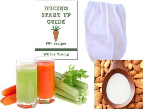 Nut Milk Pulp Strainer Bag XL (1 gal) + Juicing Recipe Sprouting eBook"Juicing Start Up Guide" CocoStraw Brand